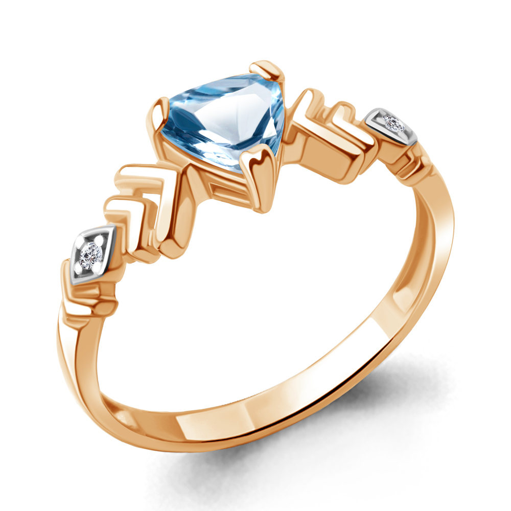 

Кольцо из серебра с топазом\фианитом Aquamarine Aquamarine 6950805А_925_з р, 6950805А_925_з