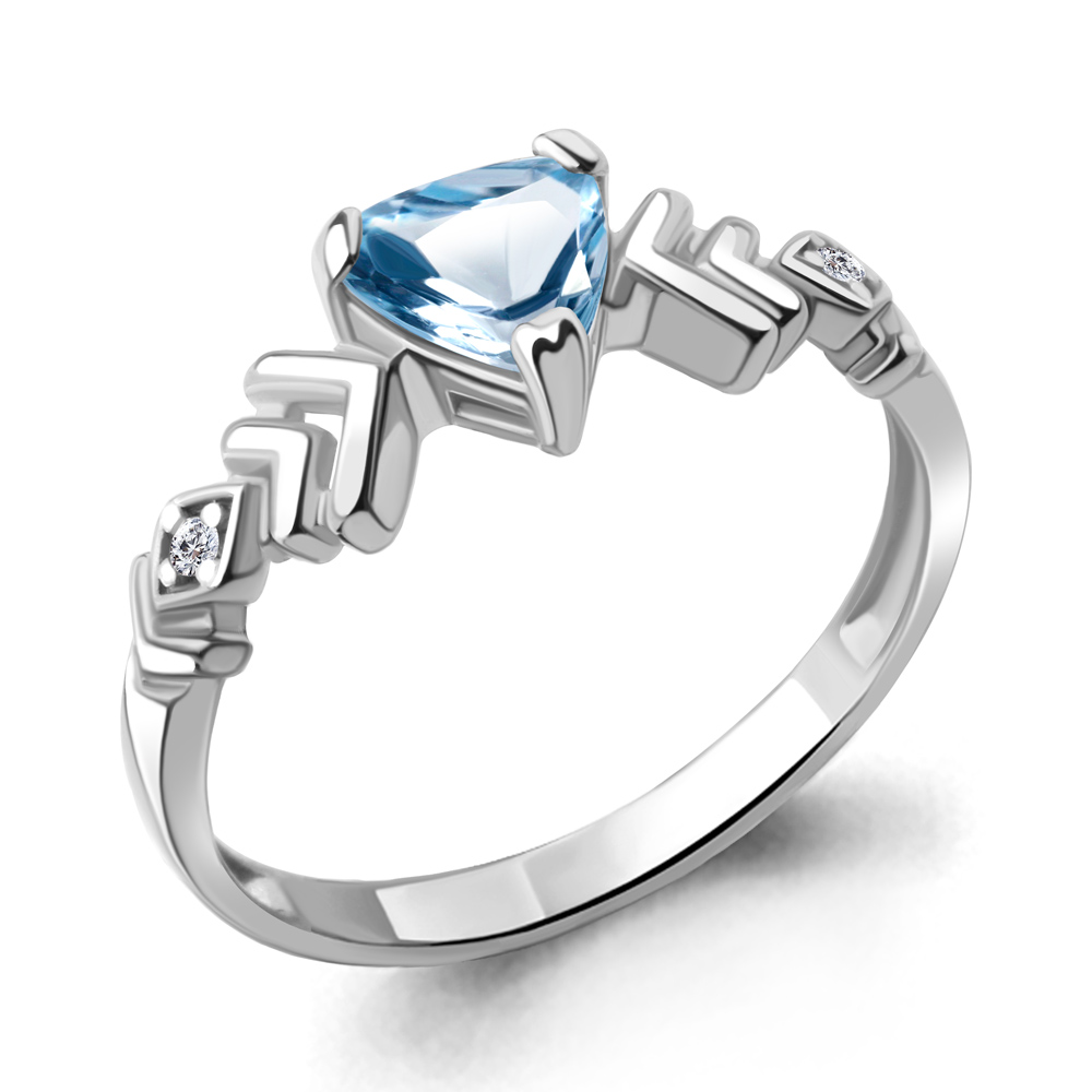 

Кольцо из серебра с топазом\фианитом Aquamarine Aquamarine 6950805А_925_р р, 6950805А_925_р