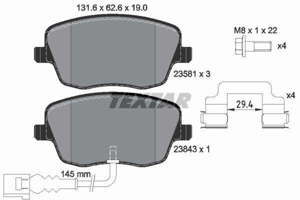 

Колодки Пер.Skoda Fabia 1.4-2.0 99-07 Textar Арт. 2358102