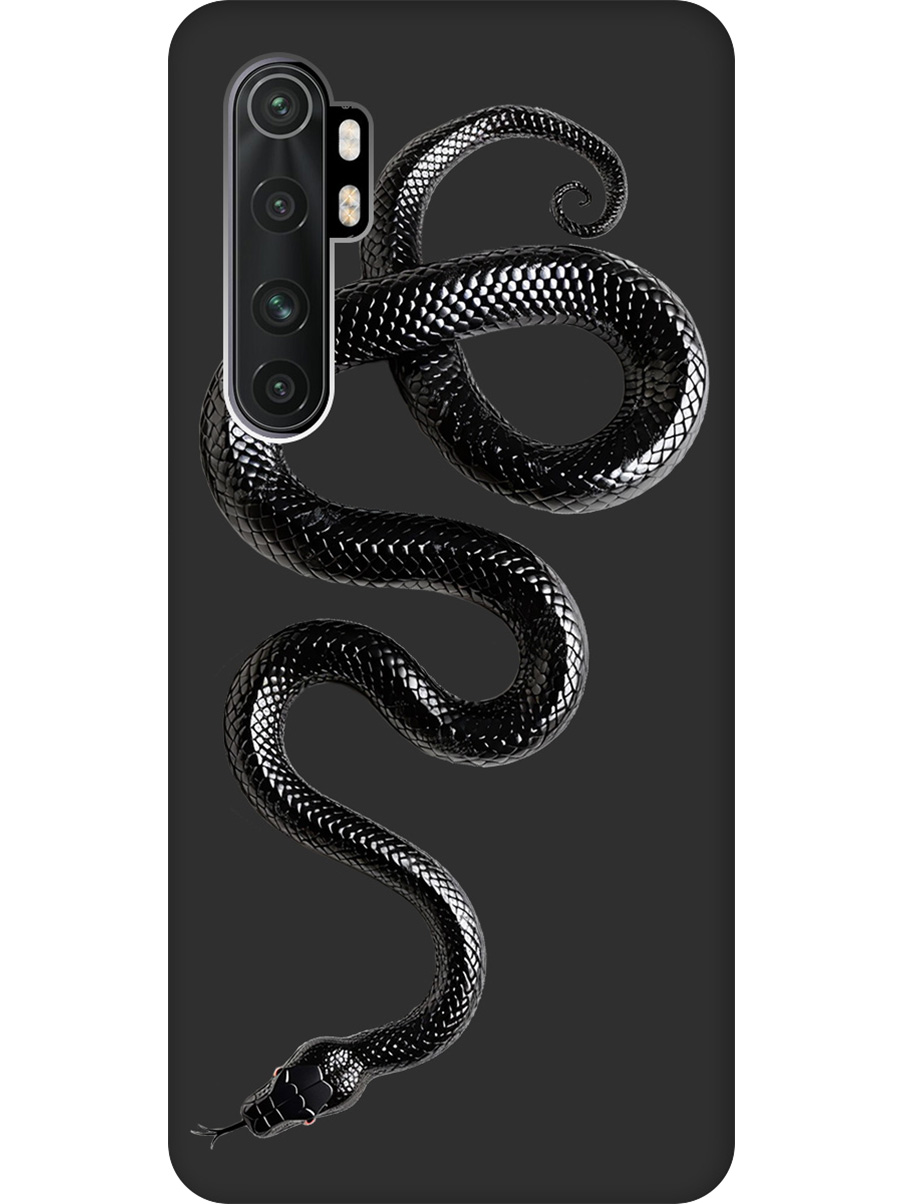 

Силиконовый чехол на Xiaomi Mi Note 10 Lite с принтом "Черная мамба" матовый черный, 723101213