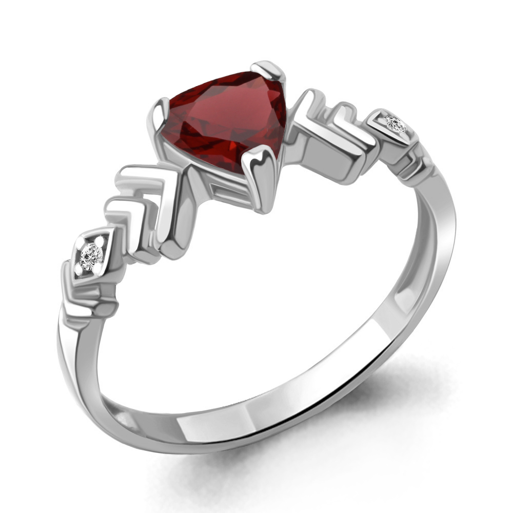 

Кольцо из серебра с гранатом Aquamarine Aquamarine 6950803А_925_р р. 17, 6950803А_925_р