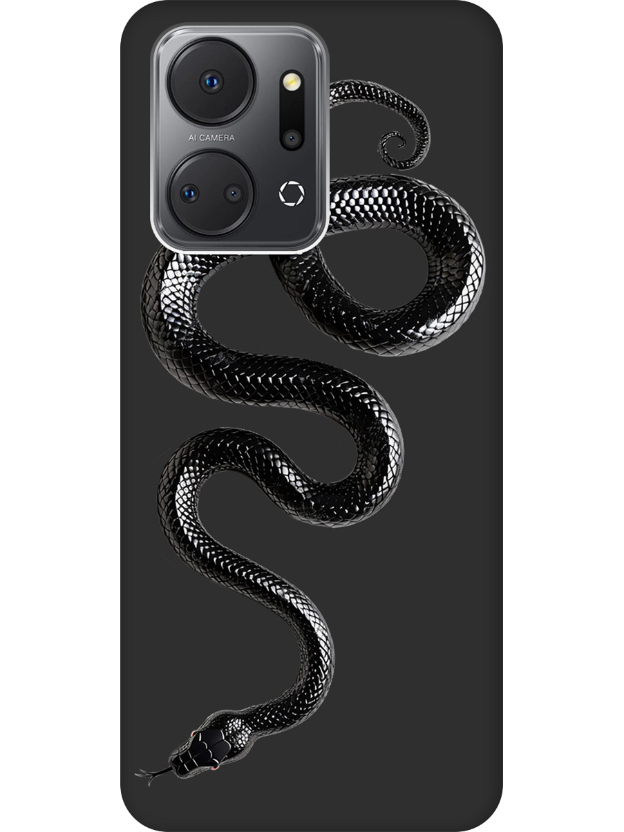 

Силиконовый чехол на Honor X7a с принтом "Черная мамба" матовый черный, 769393813