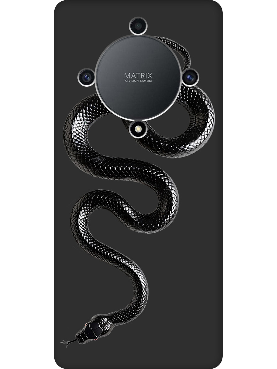 

Силиконовый чехол на Honor X9a / Magic5 Lite с принтом "Черная мамба" матовый черный, 769394713