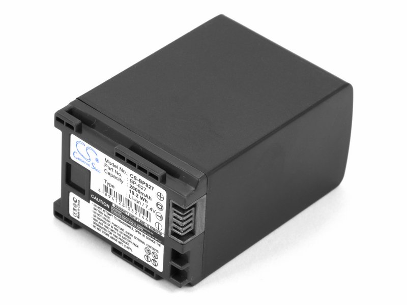 

Усиленный аккумулятор для Canon BP-819, BP-827 (2600mAh), BP-807, BP-809, BP-809/B, BP-809/S, BP-809B, BP-809S, BP-819, BP-827