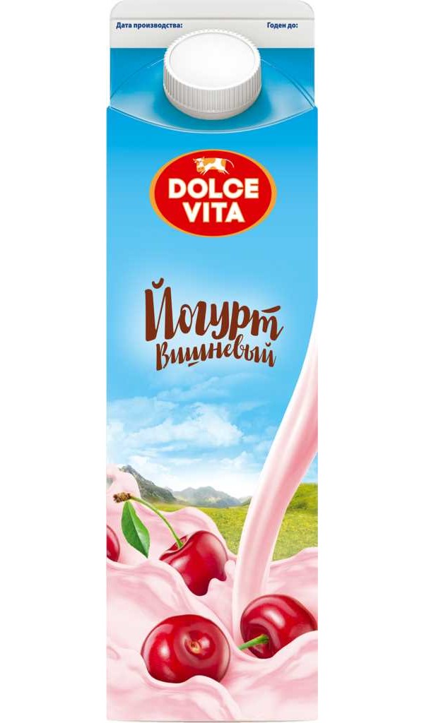 

Йогурт питьевой Dolce Vita Вишневый 2,5% 900 мл