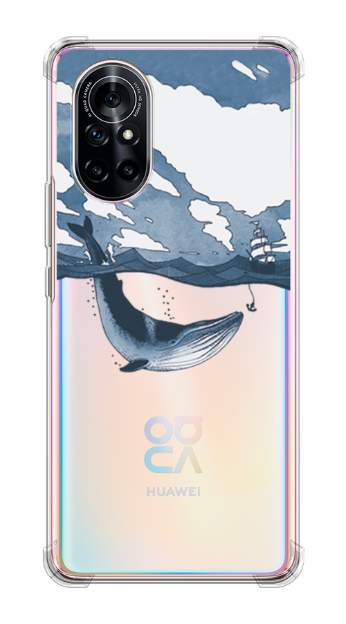 

Чехол на Honor V40 Lite "Большой кит", Синий, 6105150-1