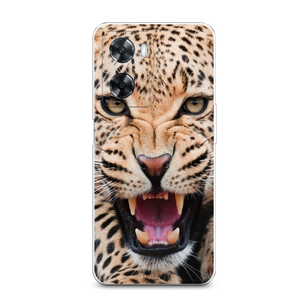 

Чехол на Oppo A57 4G "Леопард 3d", Бежевый;черный, 2511550-6