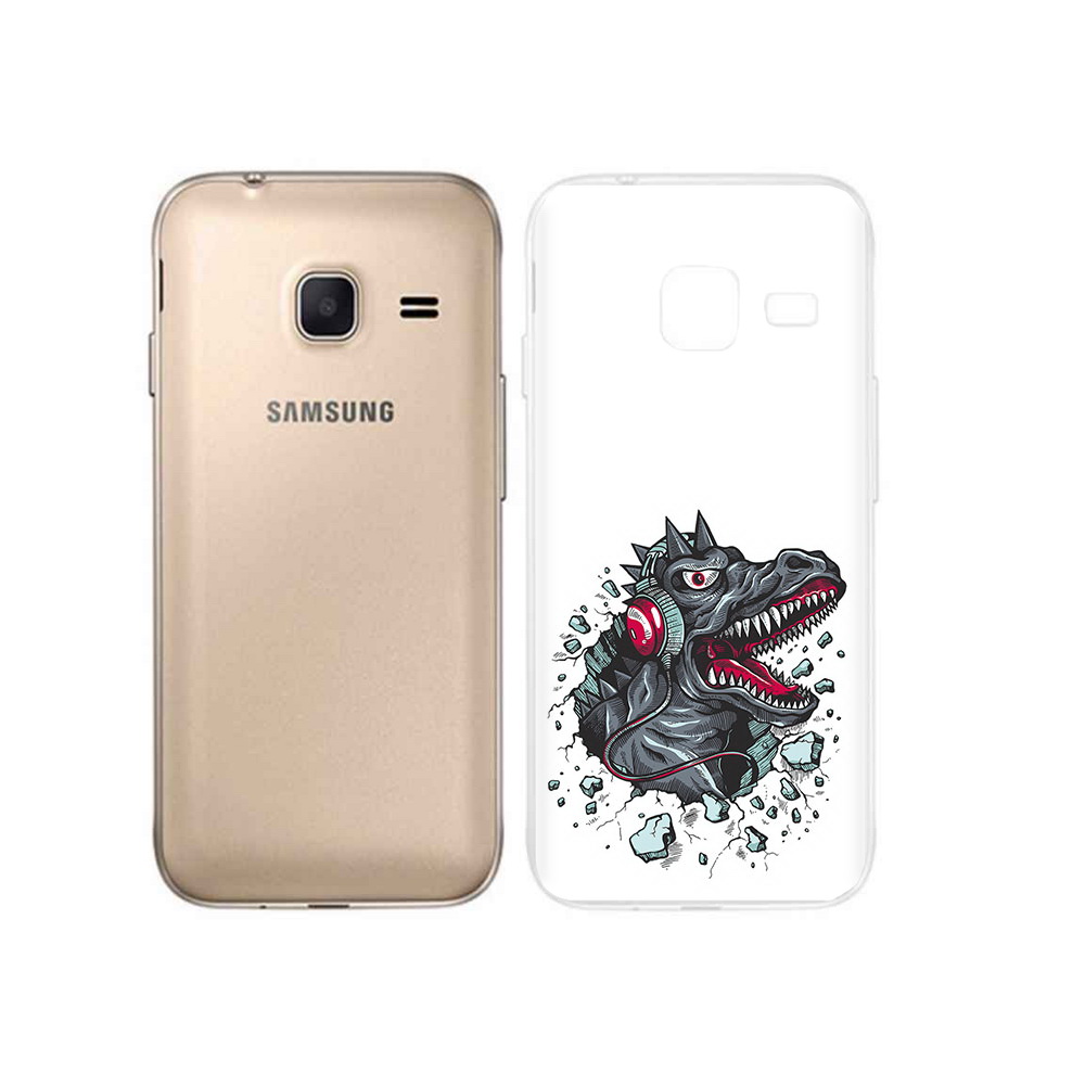 

Чехол MyPads Tocco для Samsung Galaxy J1 mini Нарисованный динозавр в наушниках, Tocco