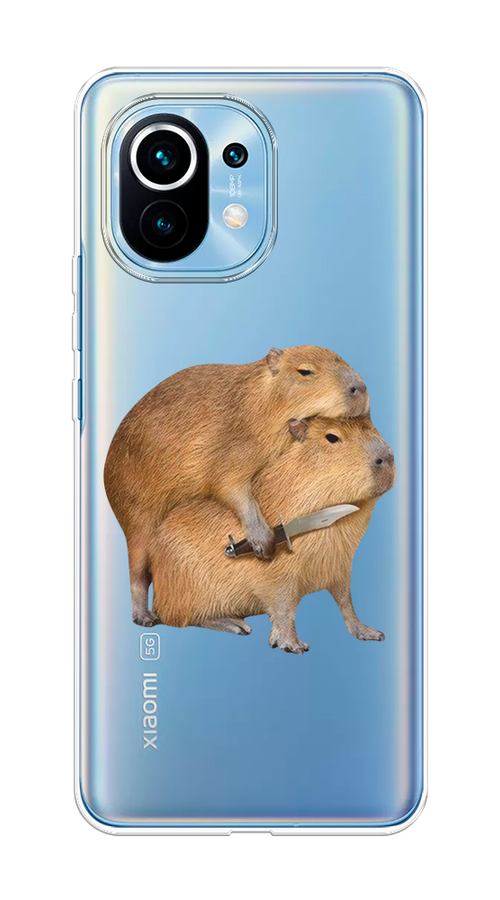 

Чехол на Xiaomi Mi 11 "Капибара с ножом", Бежевый, 39450-1