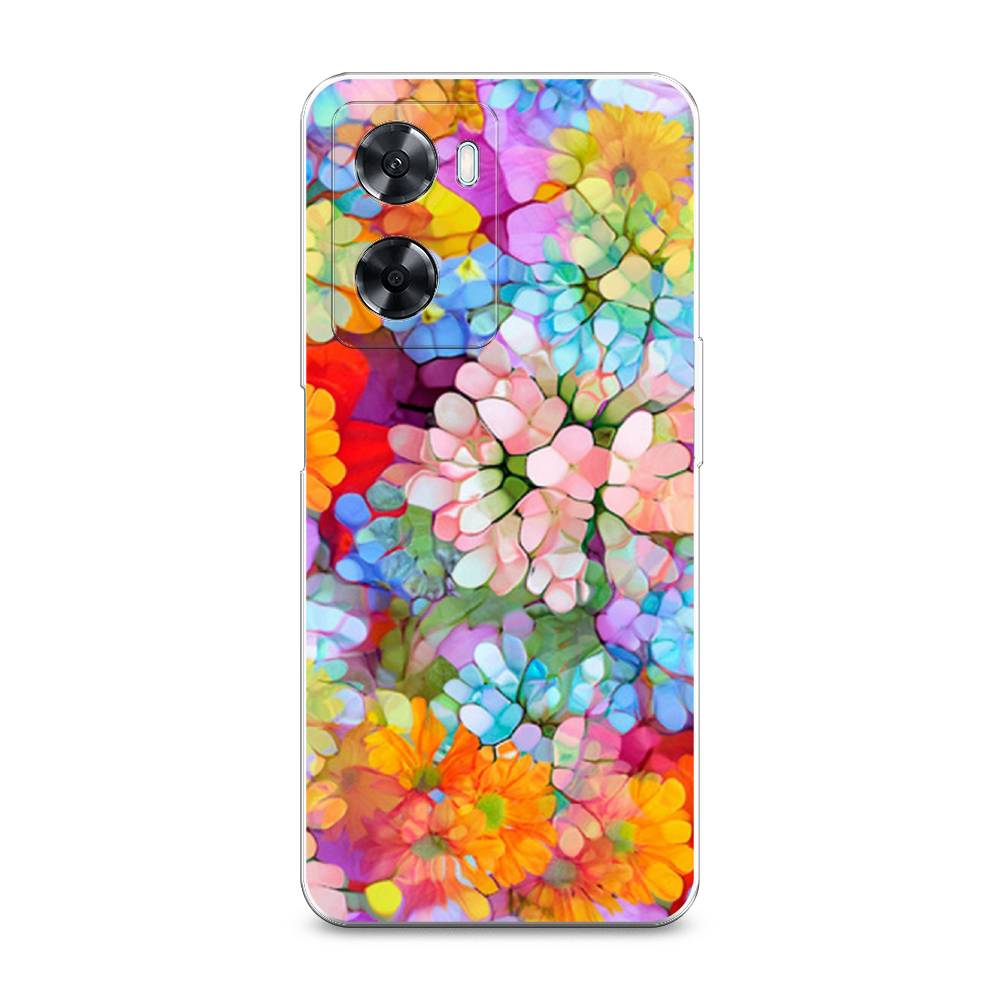 

Чехол на Oppo A57 4G "Цветы витраж", Оранжевый;розовый;голубой, 2511550-3