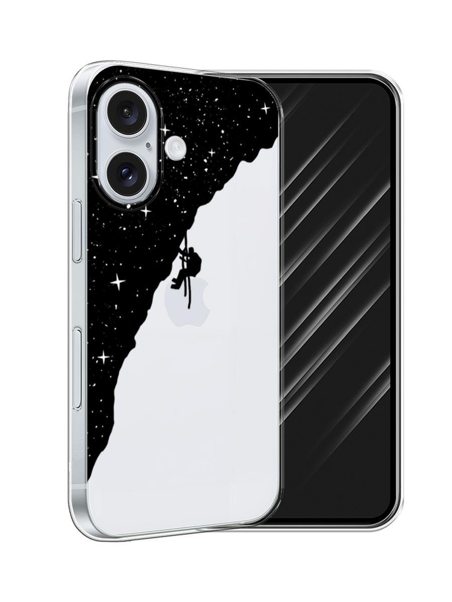

Чехол Awog на Apple iPhone 16 "Скалолаз в космосе", Черный;белый;бежевый, 16050-1