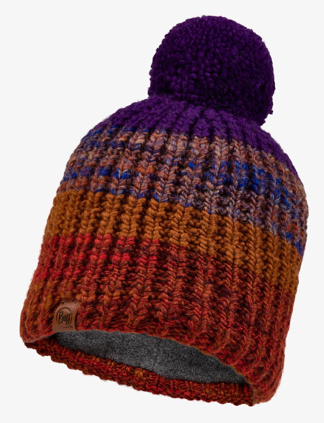 Шапка бини унисекс Buff Knitted & Fleece Band Hat Alina, оранжевый / фиолетовый