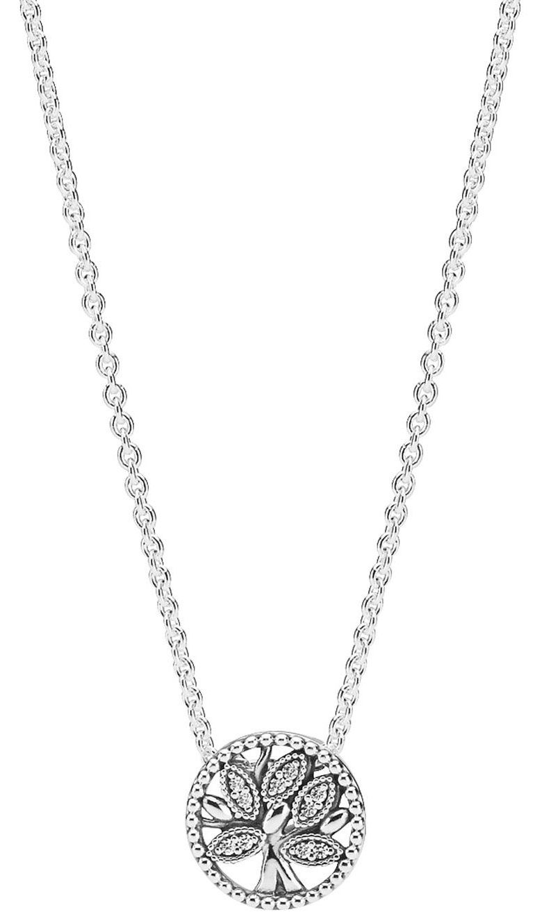 

Колье из серебра 45 см Pandora 397780CZ, фианит, 397780CZ