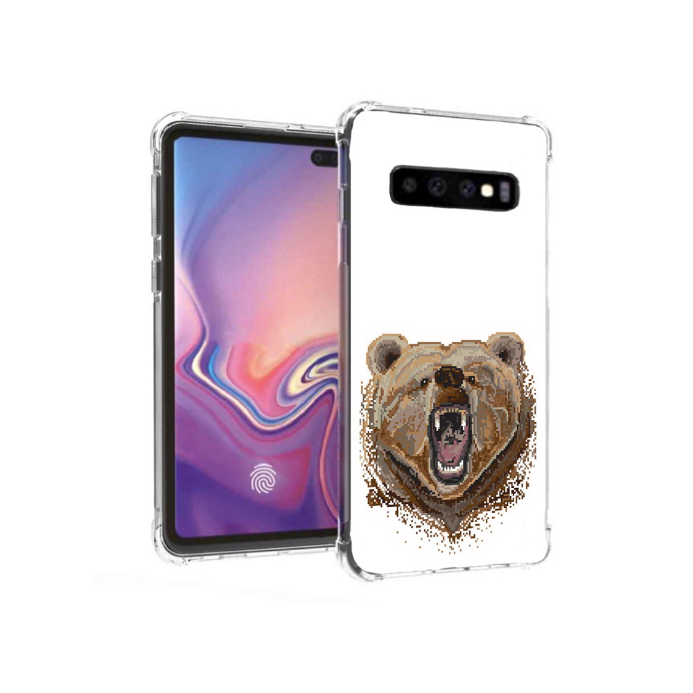 

Чехол MyPads Tocco для Samsung Galaxy S10+ пиксельный медведь (PT125670.500.539), Прозрачный, Tocco