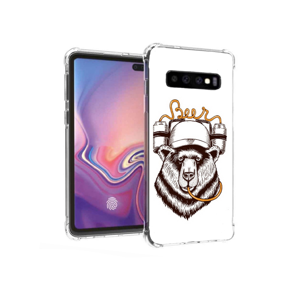 

Чехол MyPads Tocco для Samsung Galaxy S10+ пивной медведь (PT125670.500.538), Прозрачный, Tocco