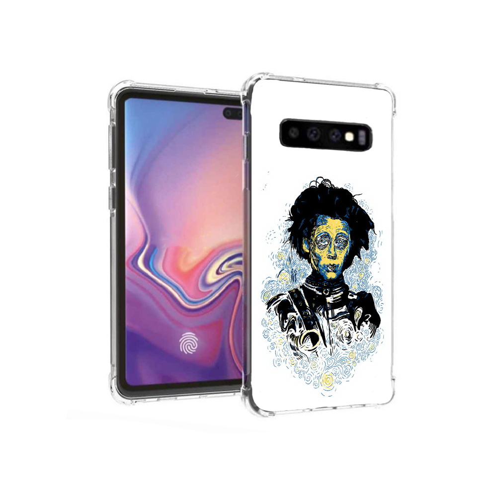 

Чехол MyPads Tocco для Samsung Galaxy S10+ парень черно-белый абстракция, Прозрачный, Tocco