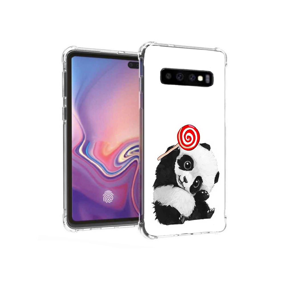 Чехол MyPads Tocco для Samsung Galaxy S10+ панда с леденцом (PT125670.500.534)