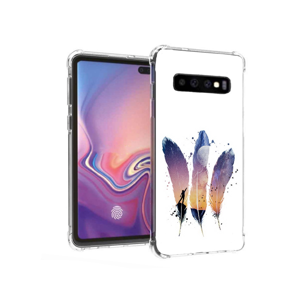 

Чехол MyPads Tocco для Samsung Galaxy S10+ небесные перья (PT125670.500.519), Прозрачный, Tocco