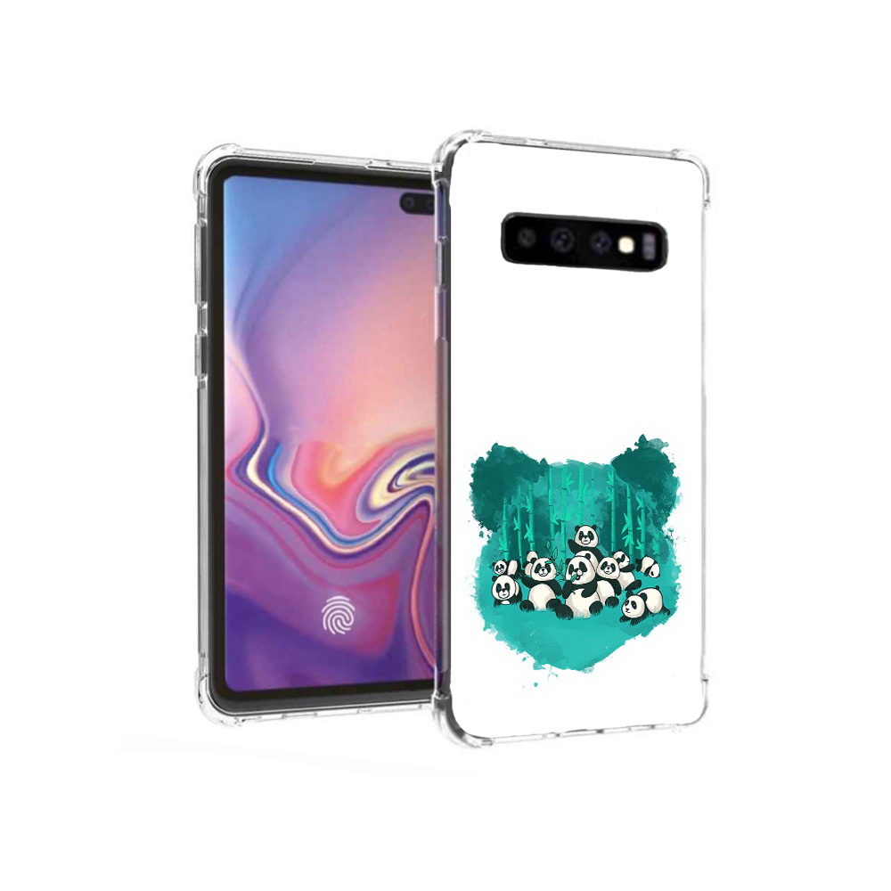 

Чехол MyPads Tocco для Samsung Galaxy S10+ нарисованные панды (PT125670.500.508), Прозрачный, Tocco