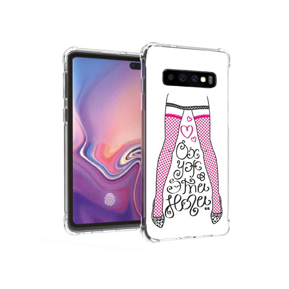 

Чехол MyPads Tocco для Samsung Galaxy S10+ нарисованные ноги в чулках (PT125670.500.507), Прозрачный, Tocco