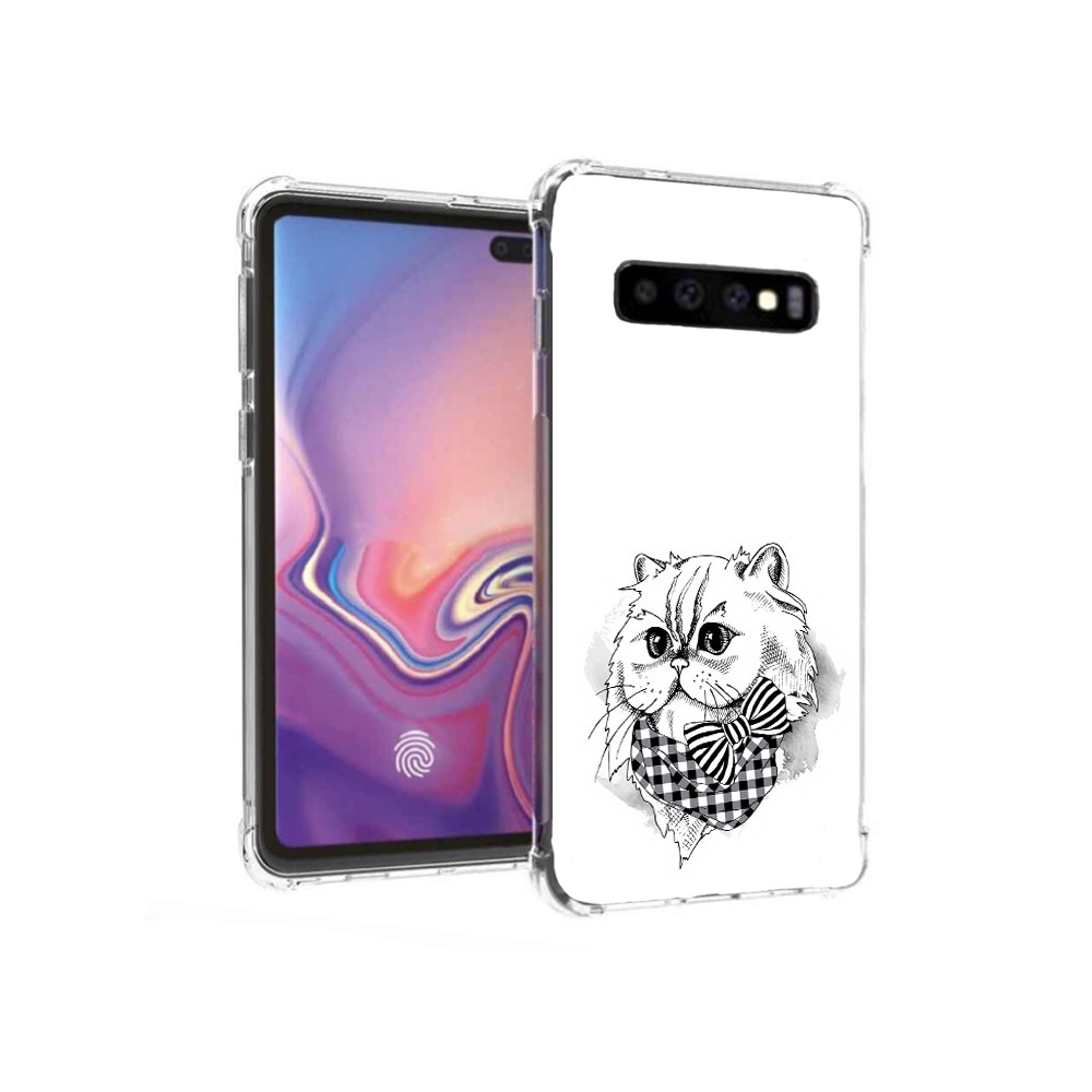 

Чехол MyPads Tocco для Samsung Galaxy S10+ нарисованная красивая кошечка, Прозрачный, Tocco