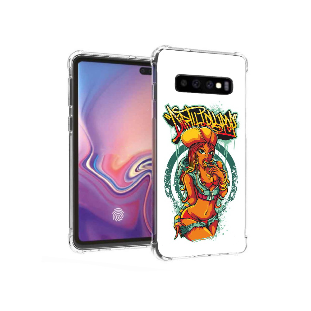 Чехол MyPads Tocco для Samsung Galaxy S10+ нарисованная девушка комикс (PT125670.500.500)