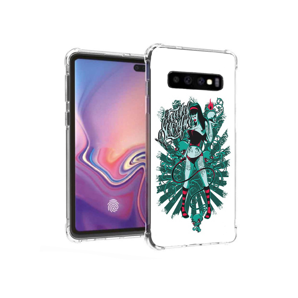 

Чехол MyPads Tocco для Samsung Galaxy S10+ нарисованная девушка в татуировках, Прозрачный, Tocco