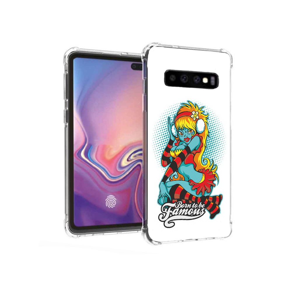 

Чехол MyPads Tocco для Samsung Galaxy S10+ нарисованная девушка в наушниках, Прозрачный, Tocco