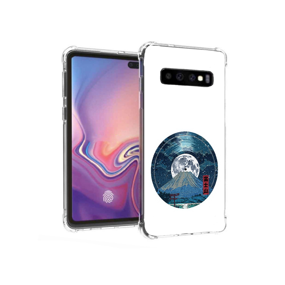 

Чехол MyPads Tocco для Samsung Galaxy S10+ нарисованная виниловая гора с луной, Прозрачный, Tocco