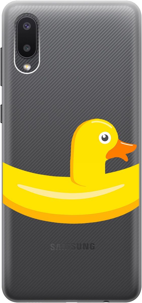 

Чехол на Samsung Galaxy A02 "Duck Swim Ring" прозрачный, Прозрачный;белый, 5342