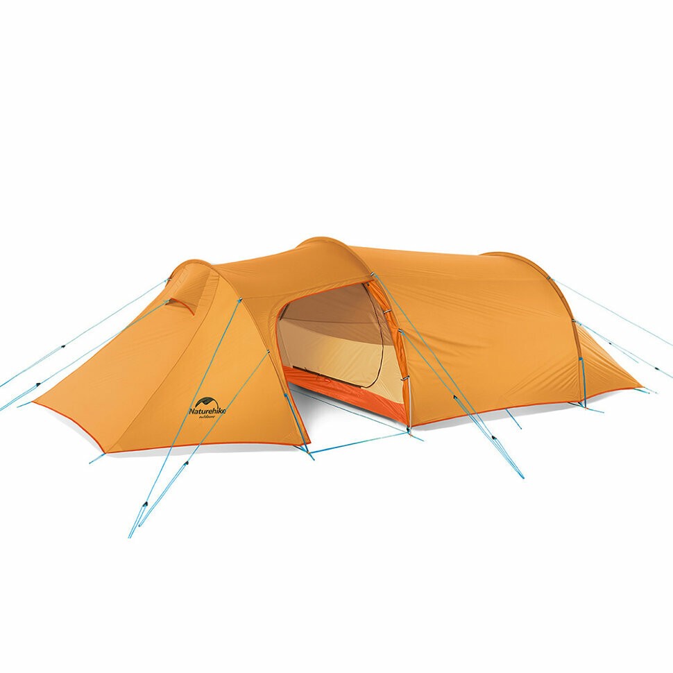 фото Палатка трехместная naturehike nh17l001-l с ковриком, оранжевая, 6927595724729