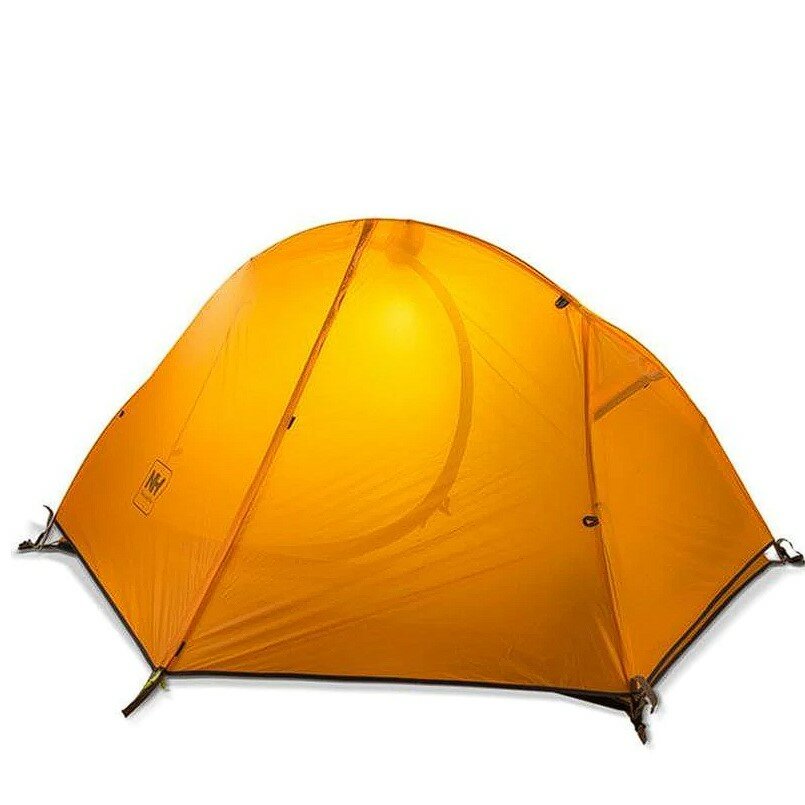 фото Палатка одноместная naturehike сверхлегкая + коврик nh18a095-d, оранжевая, 6927595701836