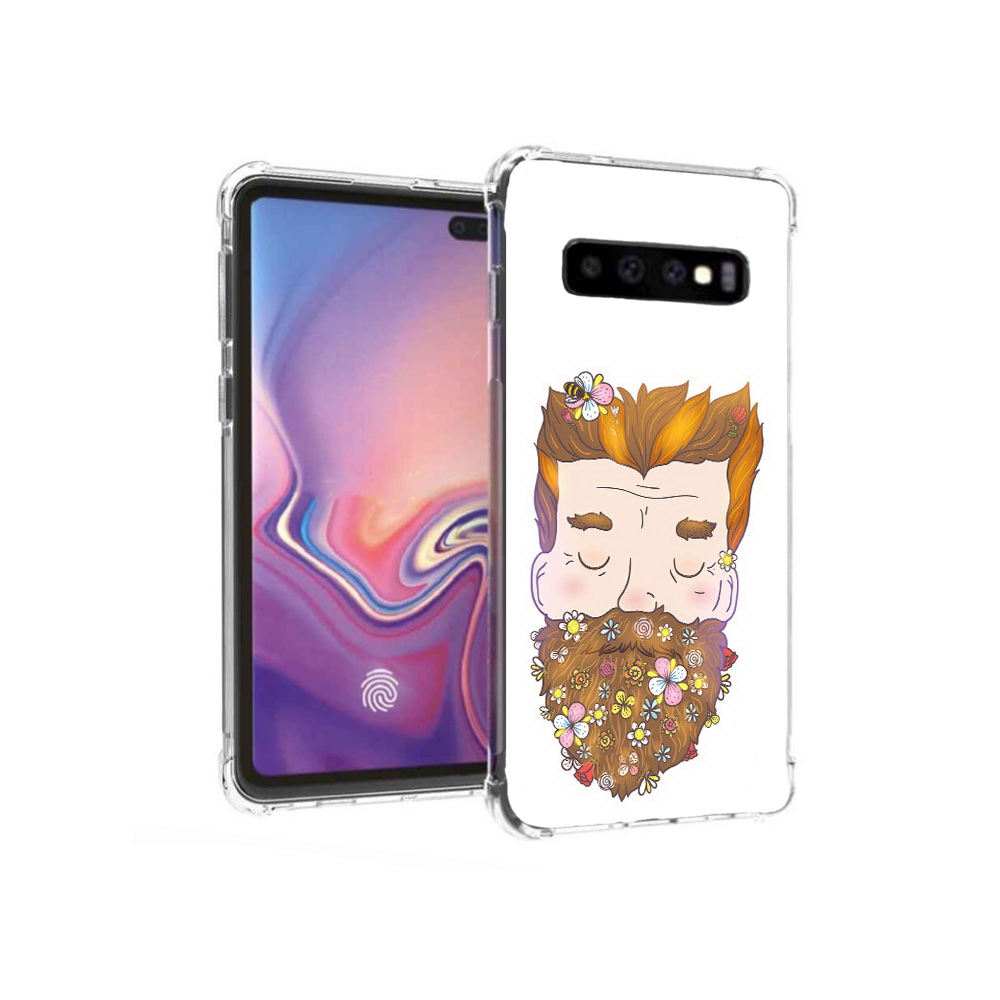 

Чехол MyPads Tocco для Samsung Galaxy S10+ мужчина с цветами в бороде (PT125670.500.489), Прозрачный, Tocco