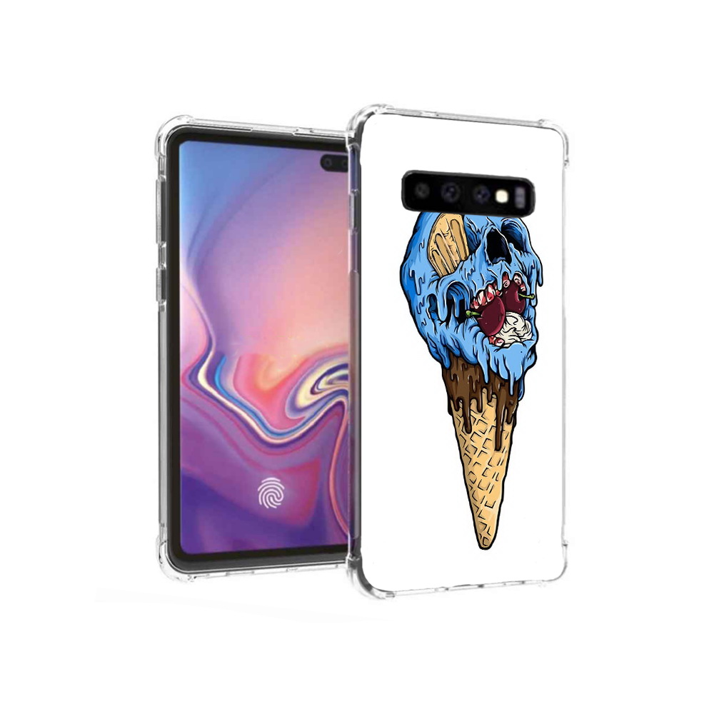 

Чехол MyPads Tocco для Samsung Galaxy S10+ мороженное череп (PT125670.500.484), Прозрачный, Tocco