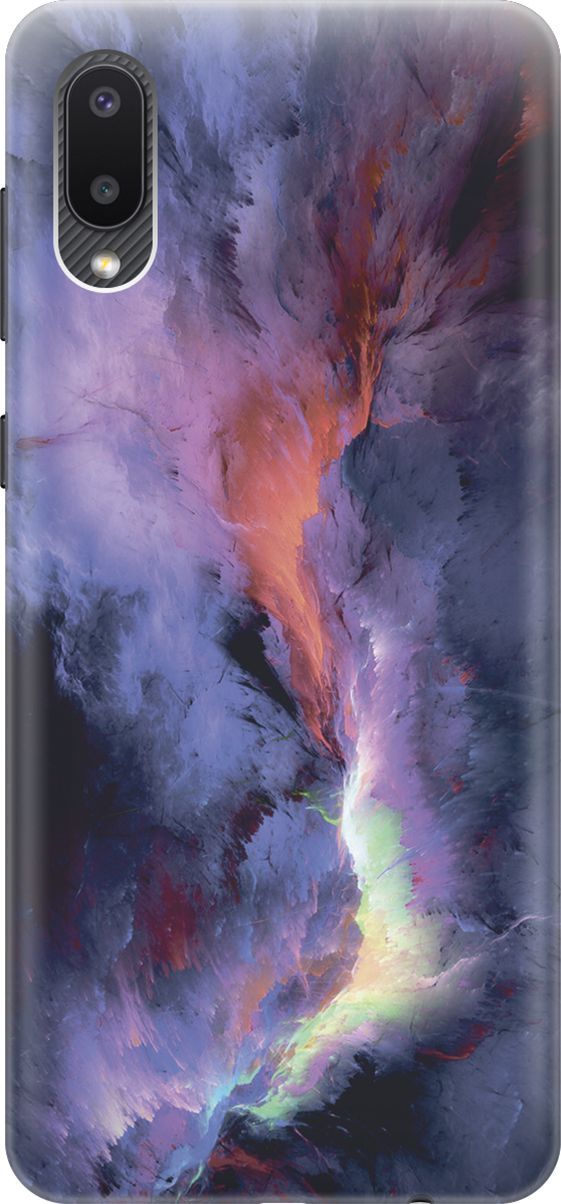 

Силиконовый чехол на Samsung Galaxy A02 "Гром и молния", Фиолетовый;черный, 7030