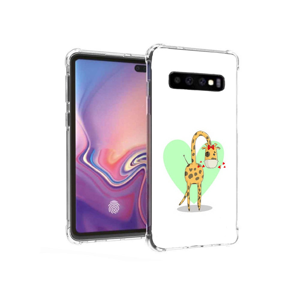 

Чехол MyPads Tocco для Samsung Galaxy S10+ Влюбленный жираф 14 февраля (PT125670.500.47), Прозрачный, Tocco