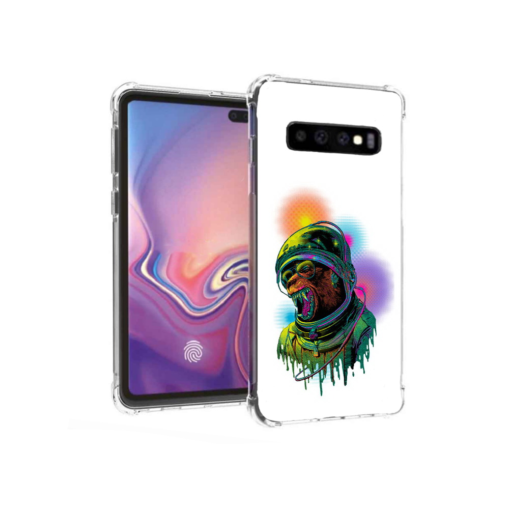 

Чехол MyPads Tocco для Samsung Galaxy S10+ медведь космонавт (PT125670.500.466), Прозрачный, Tocco