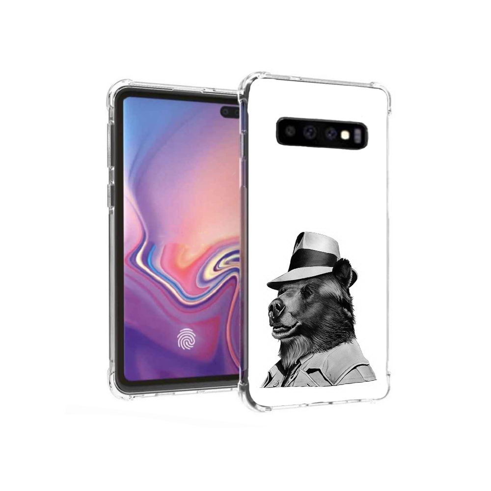 Чехол MyPads Tocco для Samsung Galaxy S10+ медведь в шляпе (PT125670.500.465)