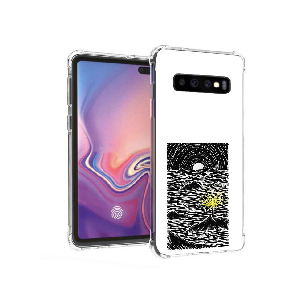 

Чехол MyPads Tocco для Samsung Galaxy S10+ маяк в черно белом море (PT125670.500.460), Прозрачный, Tocco