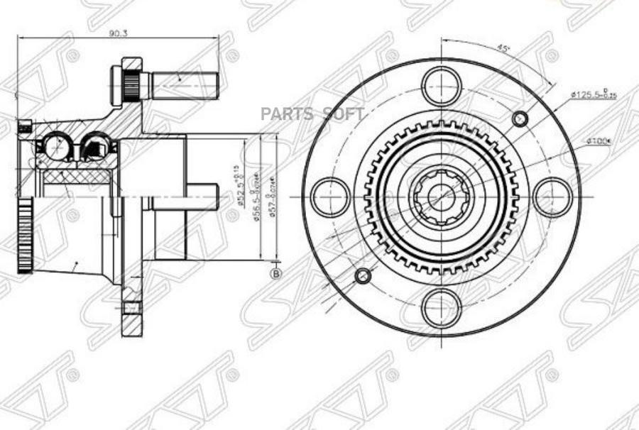 

Ступичный Узел Задн. Chevrolet Aveo (C Abs) 1Шт SAT ST96471775