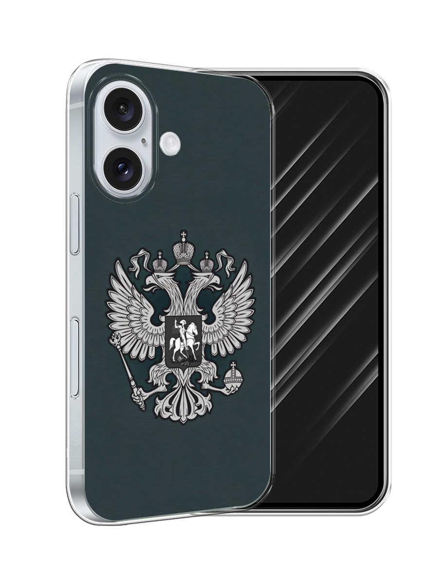 

Чехол Awog на Apple iPhone 16 "Герб России серый", 16050-1