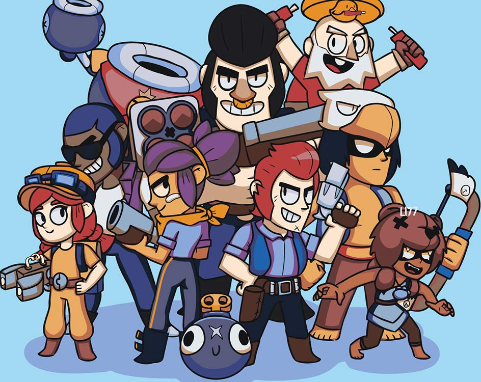 

Картина по номерам Цветное Brawl Stars Бравл Старс: герои арт