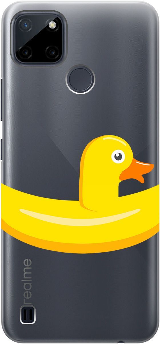 

Силиконовый чехол на Realme C21Y "Duck Swim Ring" прозрачный, Прозрачный;белый, 5647