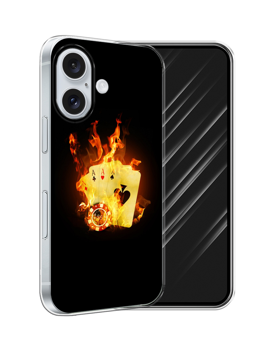 

Чехол Awog на Apple iPhone 16 "Горящие карты", Черный;оранжевый, 16050-1