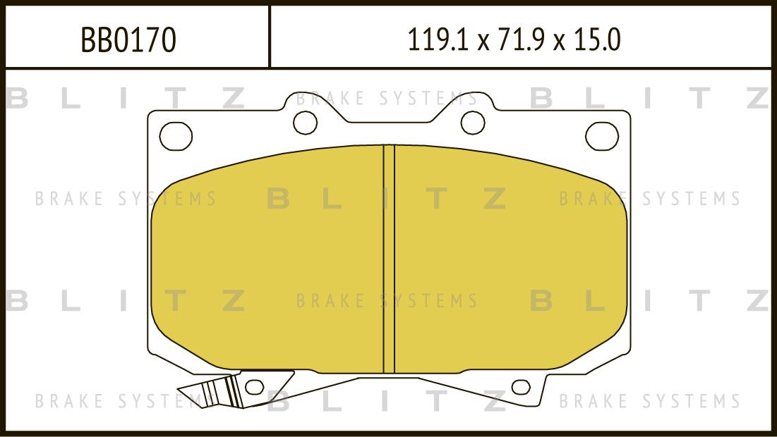 

Колодки Пер.Toyota Land Cruiser;4 Runner 90=> Blitz Арт. Bb0170