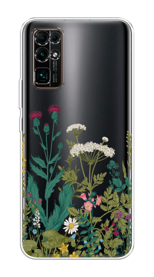 

Чехол на Honor 30 "Дикие полевые цветы", Зеленый;розовый;белый, 612150-2