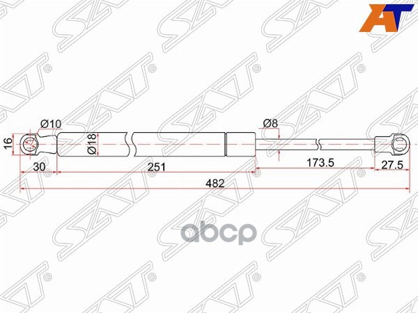 

Амортизатор Крышки Багажника Toyota Land Cruiser Prado 150 Rh/Lh 09- (На Стекло) Sat Арт.