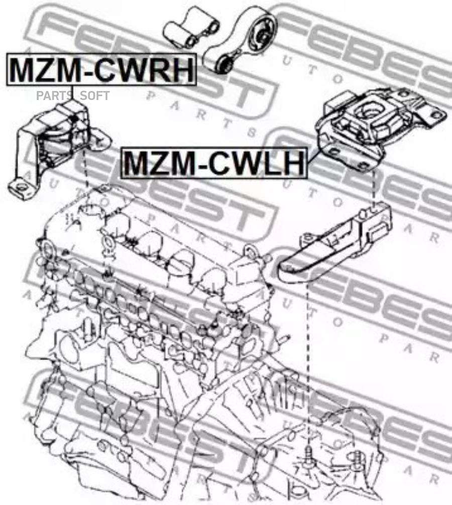 

FEBEST Подушка двиг.лев. MAZDA 5 CW 2010-2010 FEBEST MZM-CWLH