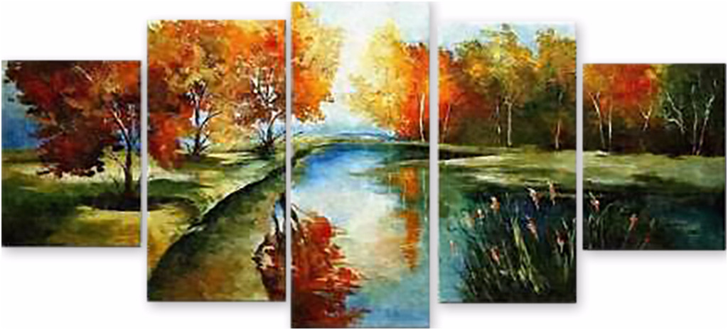 

Картина модульная на холсте Модулка На речке 170x80 см, 958