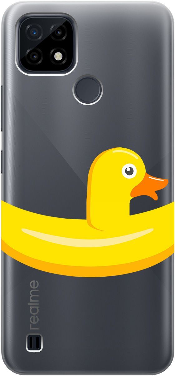 

Силиконовый чехол на realme C21 "Duck Swim Ring" прозрачный, Прозрачный;белый, 5334